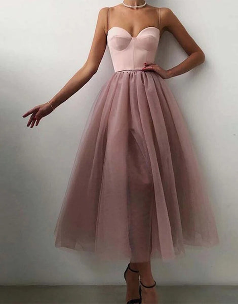 Tulle Simple Sweetheart Prom Dresses,BD930665