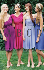 Custom Made Short A-Line Chiffon Evening Dress, Mismatched Bridesmaid Dresses