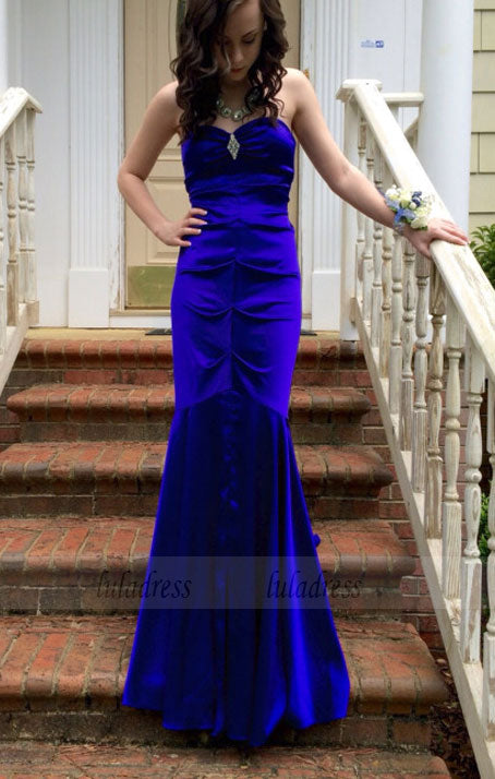 Mermaid Prom Gown,Royal Blue Evening Gowns,Beaded Party Dresses,BD98368