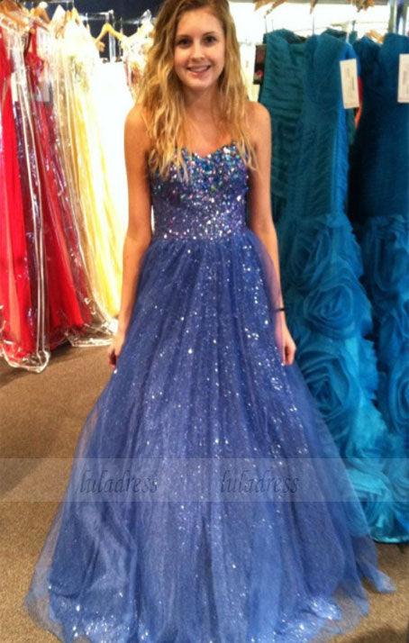 Sequin Prom Dresses,Sweetheart Evening Gowns,Tulle Formal Gown,Ball Gown Prom Dresses For Senior Teens,BD98371