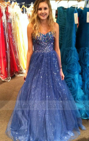 Sequin Prom Dresses,Sweetheart Evening Gowns,Tulle Formal Gown,Ball Gown Prom Dresses For Senior Teens,BD98371