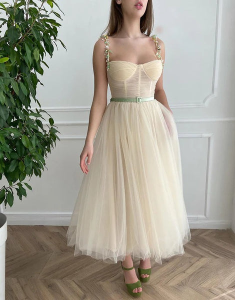 A Line Apricot Homecoming Dresses with Beading,BD930684