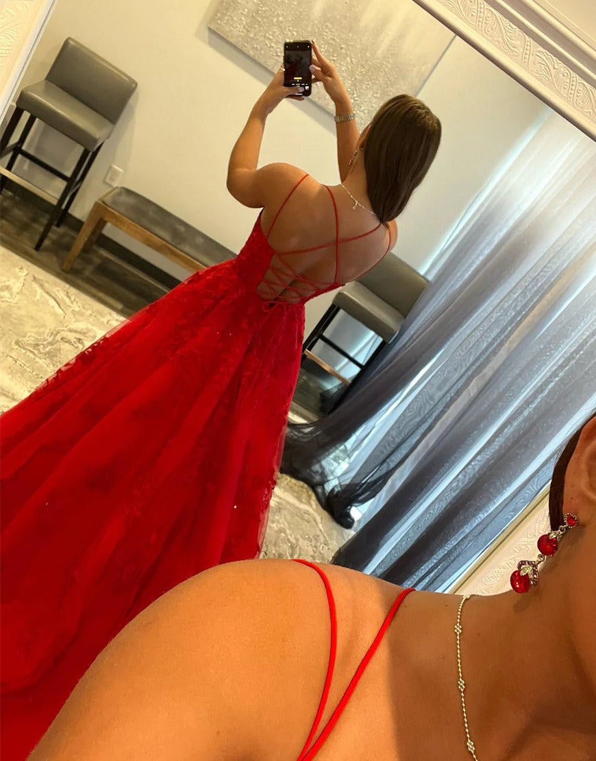 Princess Long Daffodil Prom Dresses with Appliques,Evening Dresses