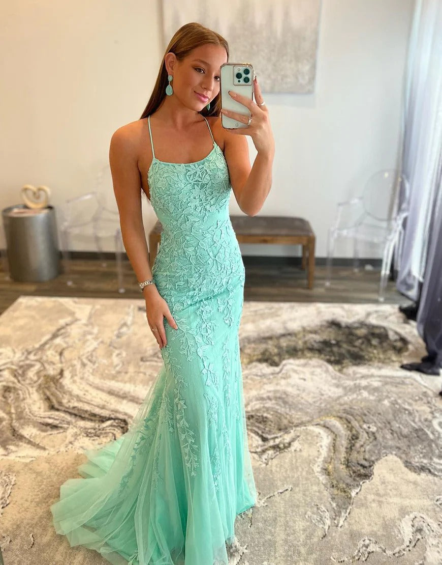 Mermaid Long Backless Tight Mint Green Prom Dresses,Evening Dresses luladress Mermaid Long Backless Tight Mint Green Prom Dresses,Evening Dresses luladress