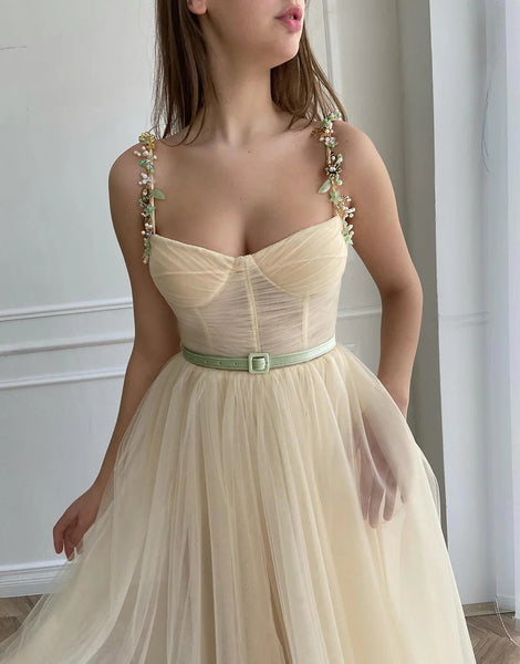 A Line Apricot Homecoming Dresses with Beading,BD930684