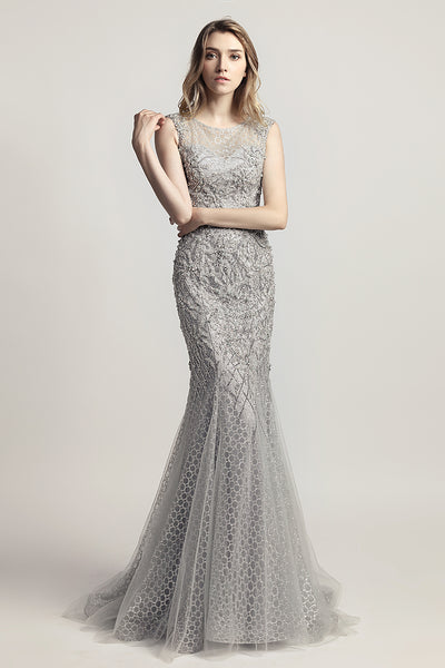Luxury Dazzling Long Prom Dress Charming Sleeveless Evening Dress, LX445