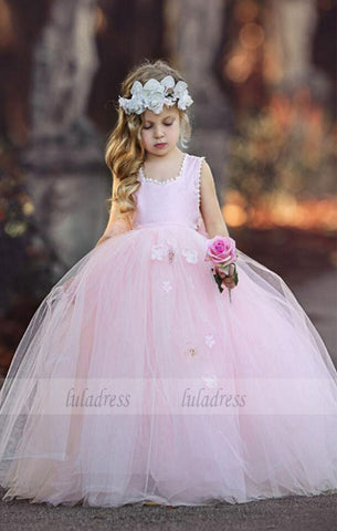New Cute Handmade Flowers Lace Back Girls Pageant Dresses For Weddings,BD99398
