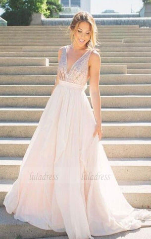 long bridesmaid dress,v-neck bridesmaid dress,sleeveless bridesmaid dress,BD98988