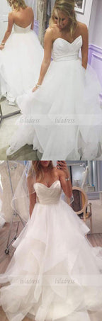 Strapless White Long Wedding Dress