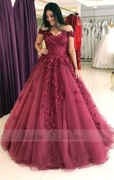 burgundy wedding dress,off the shoulder quinceanera dress,BD99701