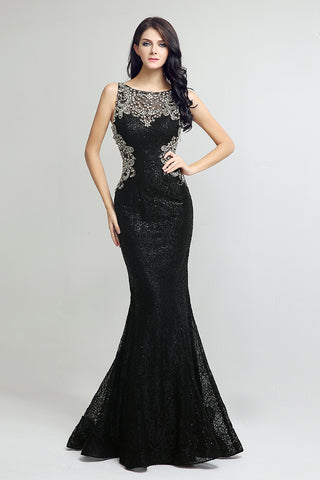 Black Mermaid Formal Long Prom Dress Evening Dress, BS11