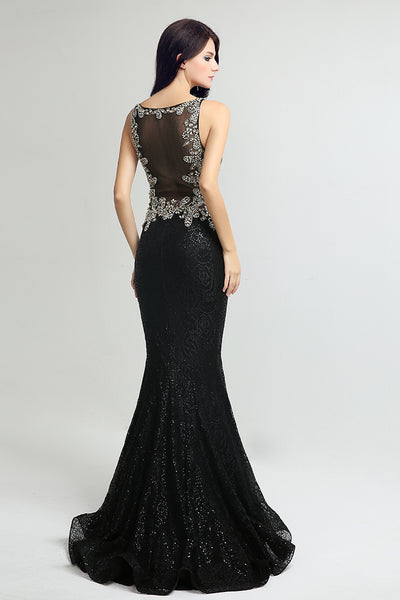 Black Mermaid Formal Long Prom Dress Evening Dress, BS11