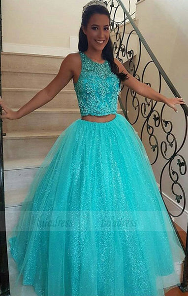 Two Piece Formal Gowns Appliques Party Graduation Pageant Dresses,BD99887