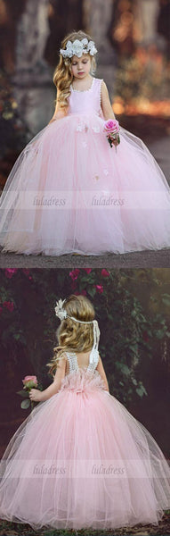 New Cute Handmade Flowers Lace Back Girls Pageant Dresses For Weddings,BD99398