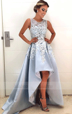 high low prom dresses elegant evening gown lace embroidery