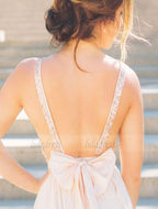 long bridesmaid dress,v-neck bridesmaid dress,sleeveless bridesmaid dress