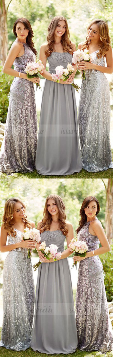 Strapless Grey Bridesmaid Dresses, Long Bling Bridesmaid Dresses, Sparkly Bridesmaid Dresses - Pic Color / US16 Strapless Grey Bridesmaid Dresses, Long Bling Bridesmaid Dresses, Sparkly Bridesmaid Dresses - Pic Color / US16