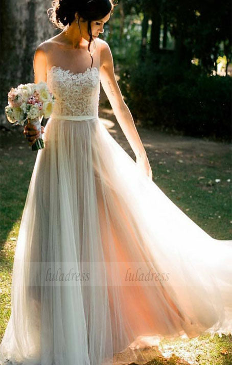 Beach Wedding Dress, Summer Wedding Dress, Ivory Wedding Dress, Modern Wedding Dress,BD99635