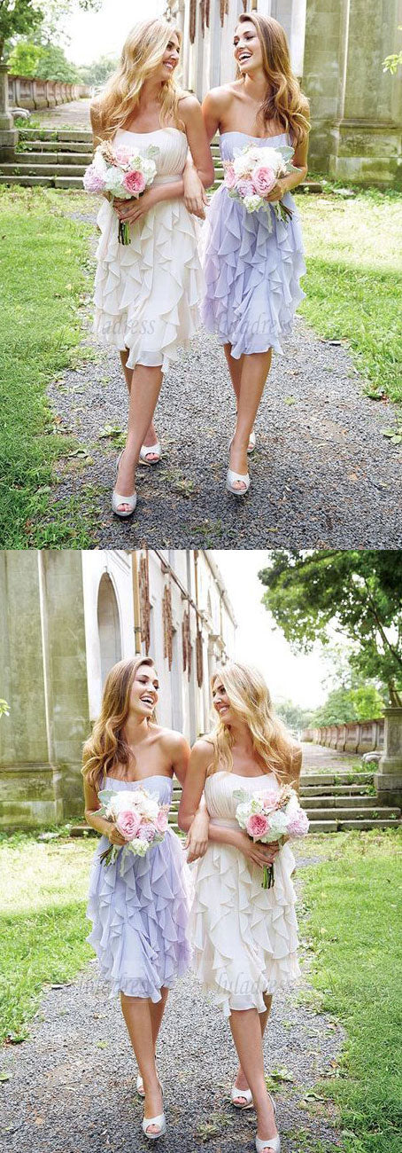 Knee Length Lilac Chiffon Bridesmaid Dresses, Mismatched Bridesmaid Dr luladress Knee Length Lilac Chiffon Bridesmaid Dresses, Mismatched Bridesmaid Dr luladress