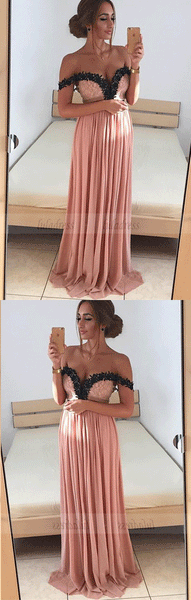 off the shoulder prom dress,long evening gowns,elegant bridesmaid dress,lace applique prom dress,BD99679