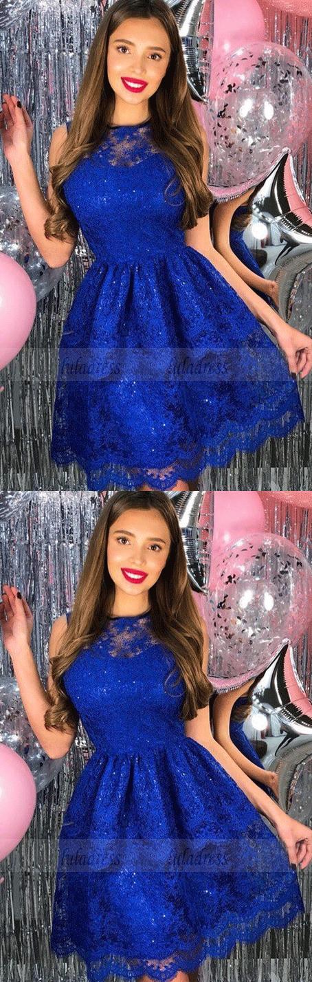 lace short homecoming dresses for junior,simple a line tiered short prom dress for teens