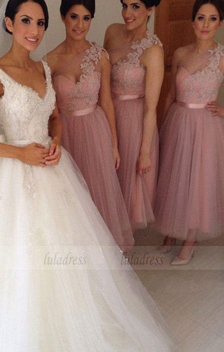 Short Bridesmaid Dress, Bridesmaid Dress, Lace Bridesmaid Dress, Tulle Bridesmaid Dress,BD98902