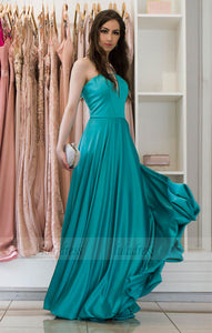 A-line Long Strapless Evening Dresses Simple Formal Gowns,BD99889