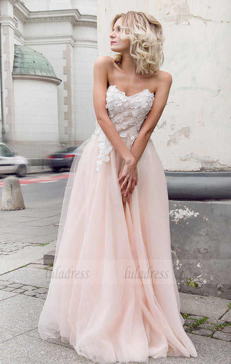 Beautiful sweetheart neck lace long prom dress, formal dress,BD99030