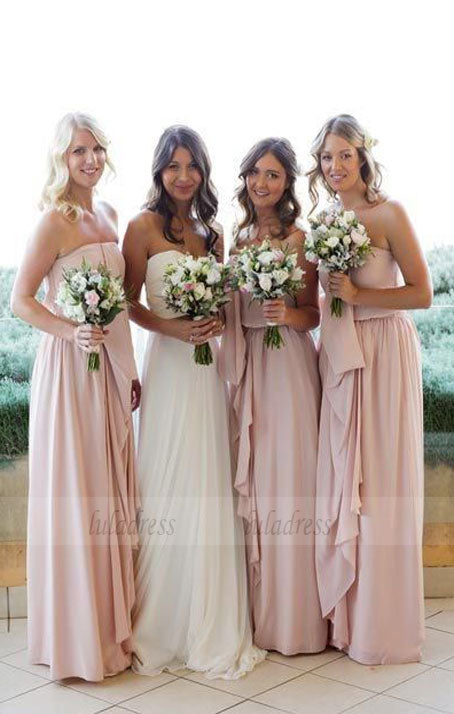 Strapless Chiffon Bridesmaid Dresses,Modest Bridesmaid Dresses