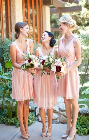 Short Bridesmaid Dress, Chiffon Bridesmaid Dress, Sleeveless Bridesmaid Dress, A-Line Bridesmaid Dress,BD98878