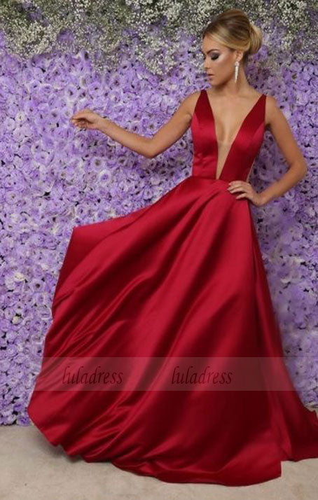 Long Sexy V Neckline Prom Gowns,BD98629
