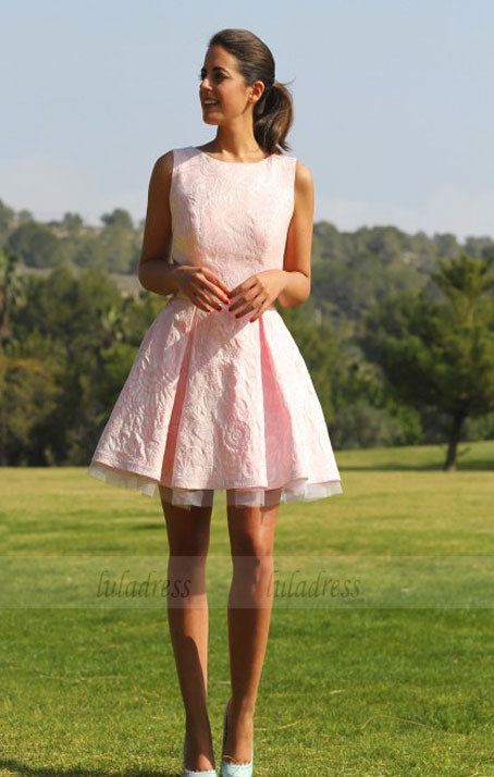Lace Homecoming Dress,Pink Homecoming Dresses