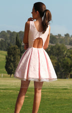 Lace Homecoming Dress,Pink Homecoming Dresses