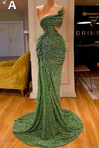 Sexy Long Mint Green Sequins Prom Dresses Mermaid,PD21010