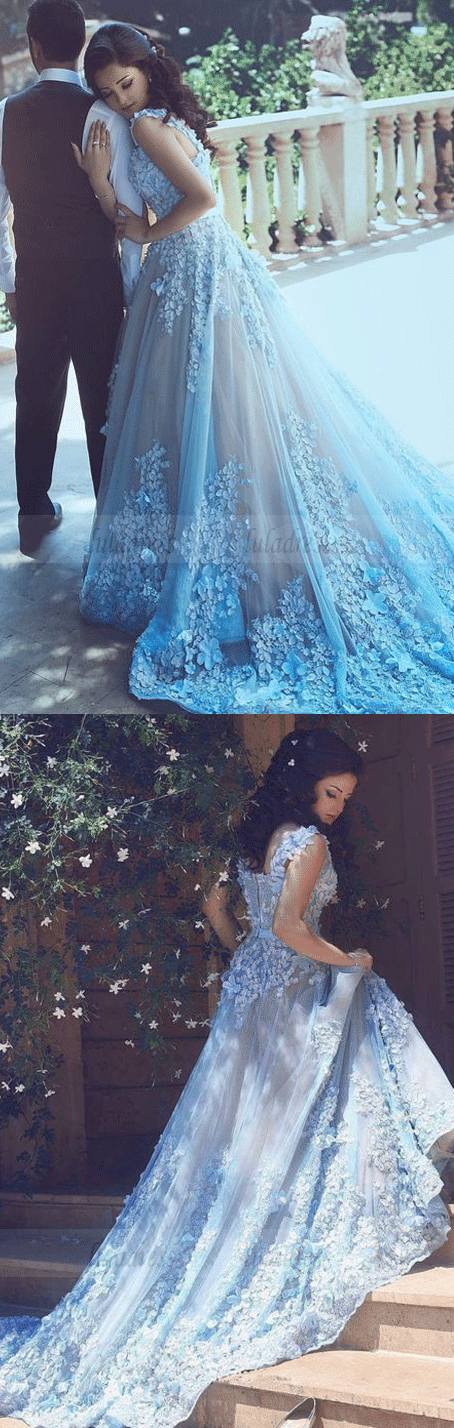 floral lace flower long tulle prom dresses