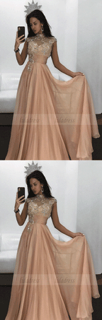 Chiffon Prom Dresses,Sexy Beading Evening Dress,Long Prom Party Dress