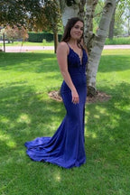 Sexy Mermaid Spaghetti Straps Lace Prom Dresses Online