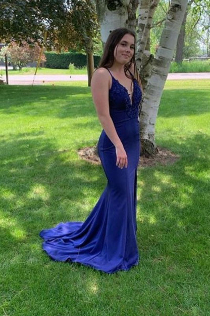 Sexy Mermaid Spaghetti Straps Lace Prom Dresses Online
