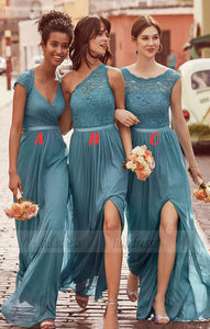 3 styles Bridesmaid Dress,Lace Chiffon Bridesmaid Dress,BD98895