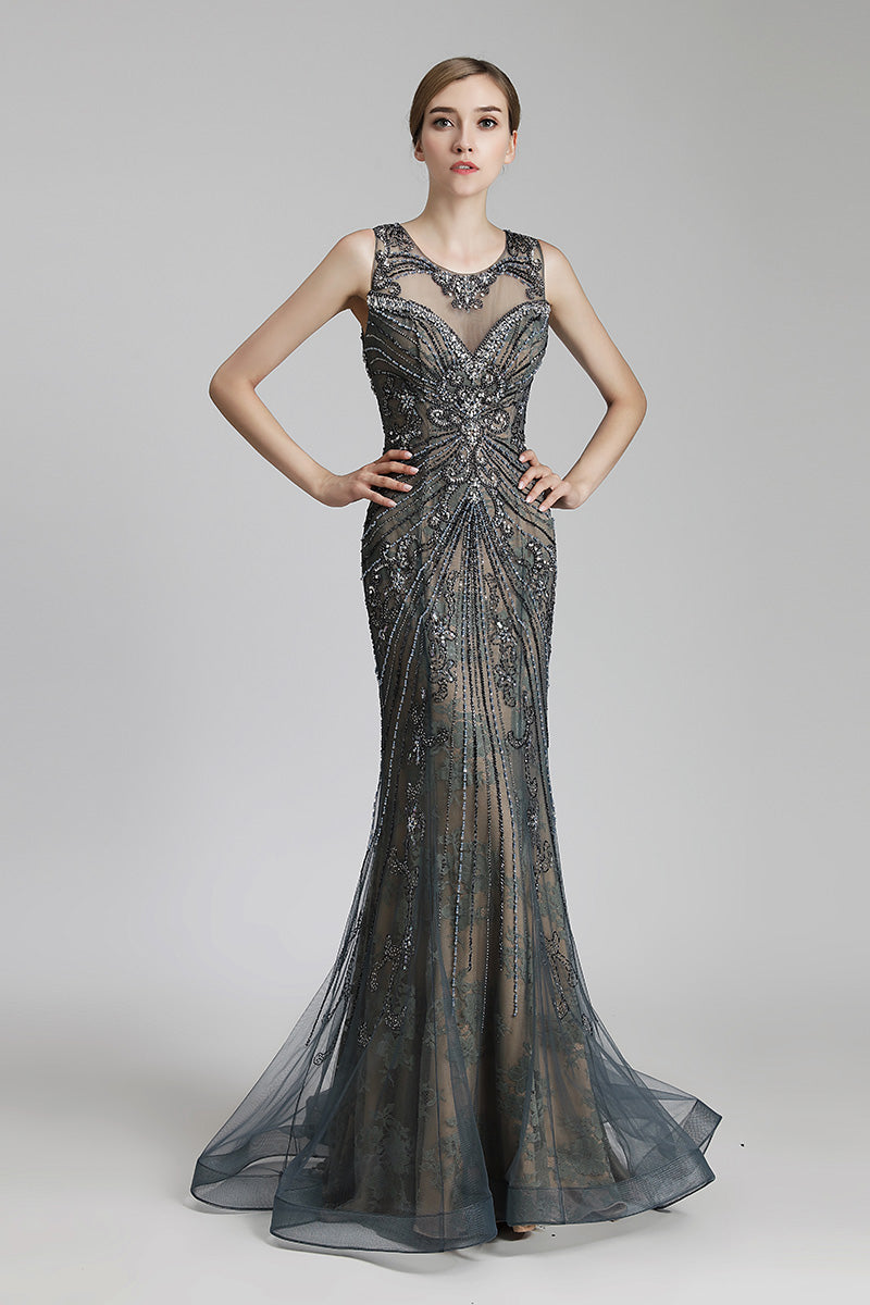 Luxury Formal Beaded Long Evening Prom Dress, LX429