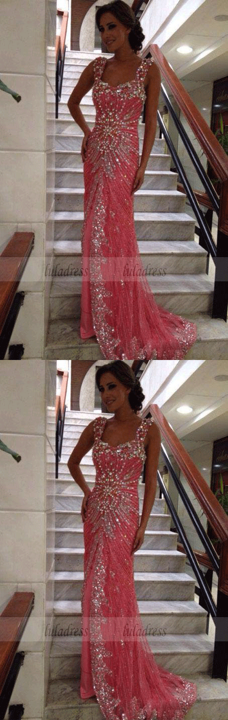 Prom Dresses,Stunning Straps Long Evening Dresses