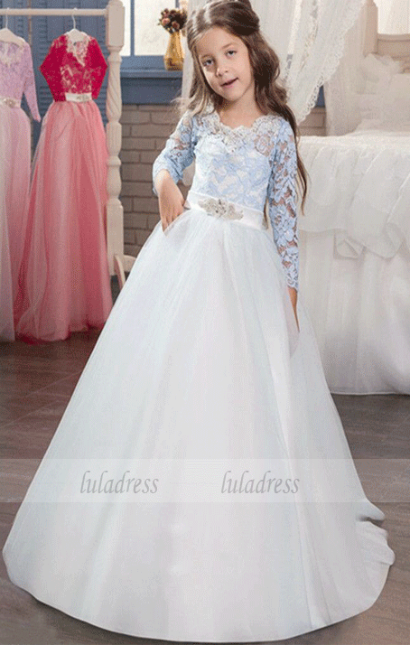 Princess Gowns Cute Pageant Flower Girl Dresses Kids Birthday Dress Lace Wedding Party Dresses