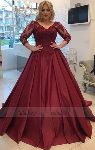 Modest Prom Dresses With 3/4 Sleeves,Elegant Wedding Gowns,Ball Gowns Wedding Dress,Plus Size Wedding Dress,BD98063