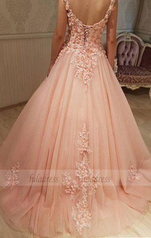 Chic Lace Flowers Embroidery Sweetheart  Ball Gowns Wedding Dresses For Bride