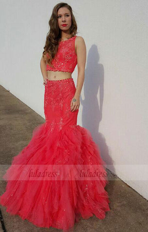 2 Pieces Party Dresses,Tulle Evening Gowns,Sparkle Formal Dress For Teens, BD98018