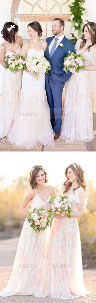 chic wedding party dresses, romantic fashion bridesmaid dresses with lace,simple long party gowns,BD99603