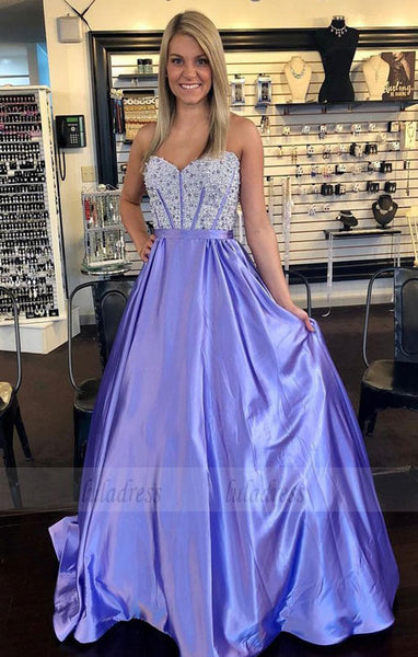 Sweetheart Neckline A-line Prom Dresses With Beading,BD98552