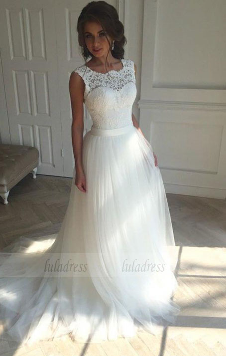 Sexy Bridal Gowns with Appliques,Lace Wedding Dress,A Line Wedding Dress,BD99060