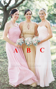 Long Bridesmaid Dress,Mismatched Bridesmaid Dress,Sleeveless Bridesmaid Dress,BD98911
