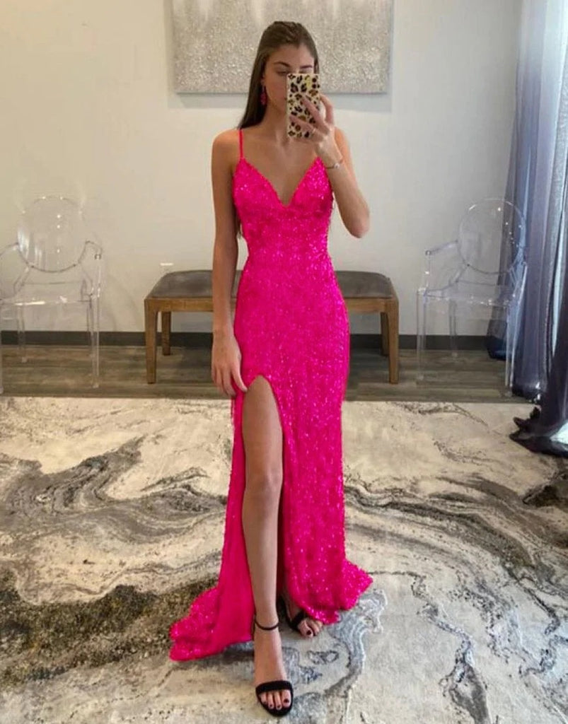Sexy Glitter Long Prom Dress With Sequins Evening Dresses BD930600